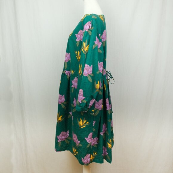 NWT Princess Highway Babydoll Dress Floral Print Green Purple Size 20 - Picture 4 of 7